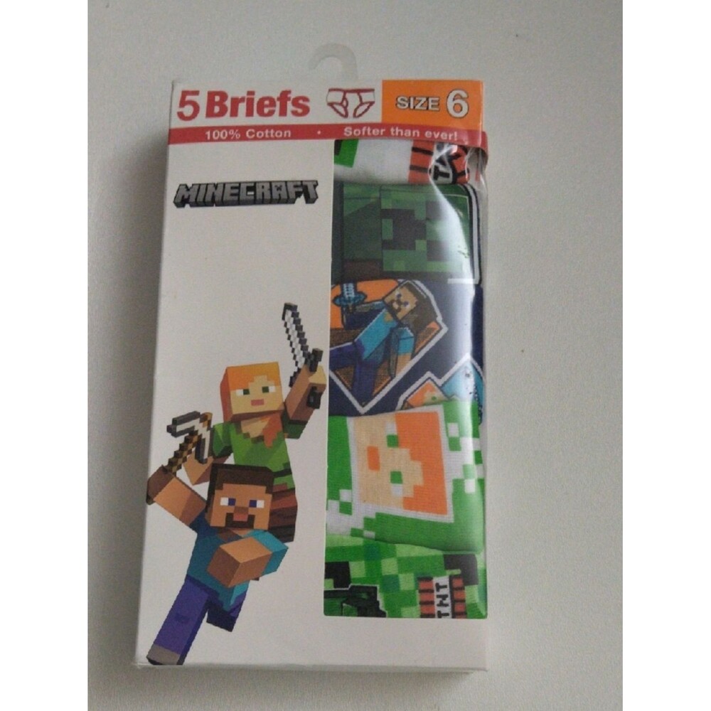 Minecraft Boys' Briefs size 6  New 100% Cotton